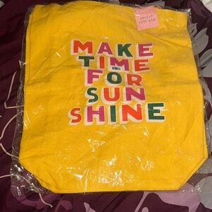 ban.do Yellow Canvas Tote with Pink Logo Tag